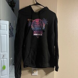 Black Hoodie with Retro Graphic